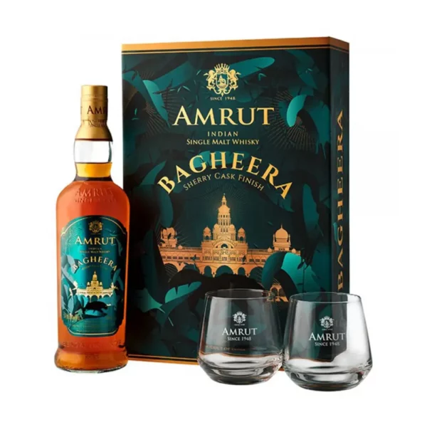 Amrut Bagheera Indiai Whisky 0,7 pdd+2pohár 46%