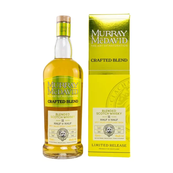 Half n Half 11 éves Spey Valley Stout Finish Crafted Blend Murray McDavid 0,7 46%