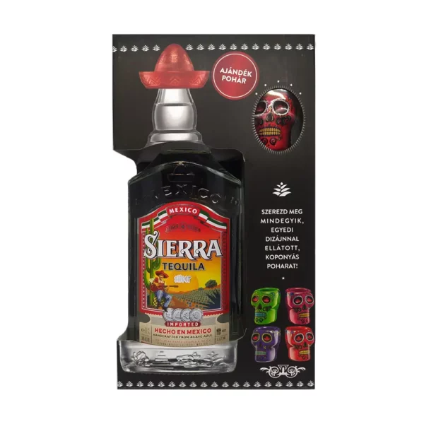 Tequila Sierra Silver 0,7+1 pohár 38%