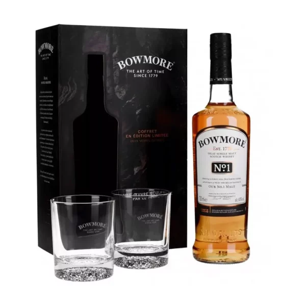 Bowmore No1. Single Malt whisky 0,7 pdd + 2 pohár 40%