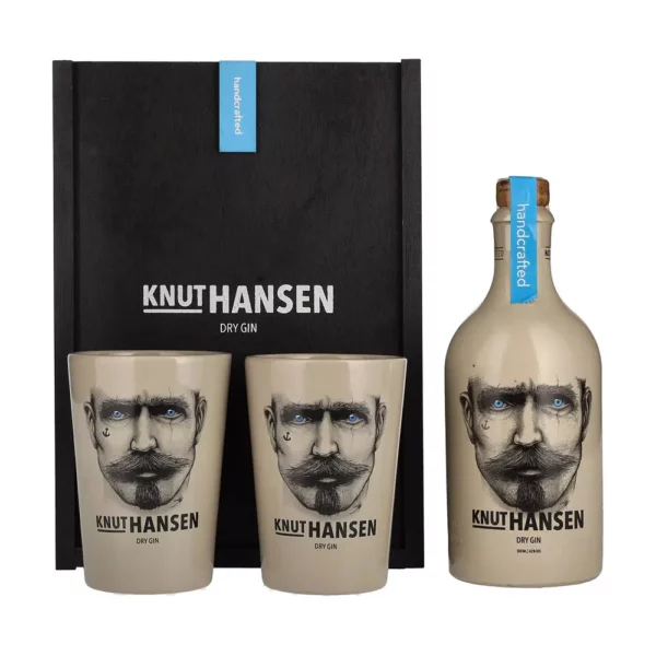 Knut Hansen Dry Gin 0,5 fadd + 2 pohár 42%