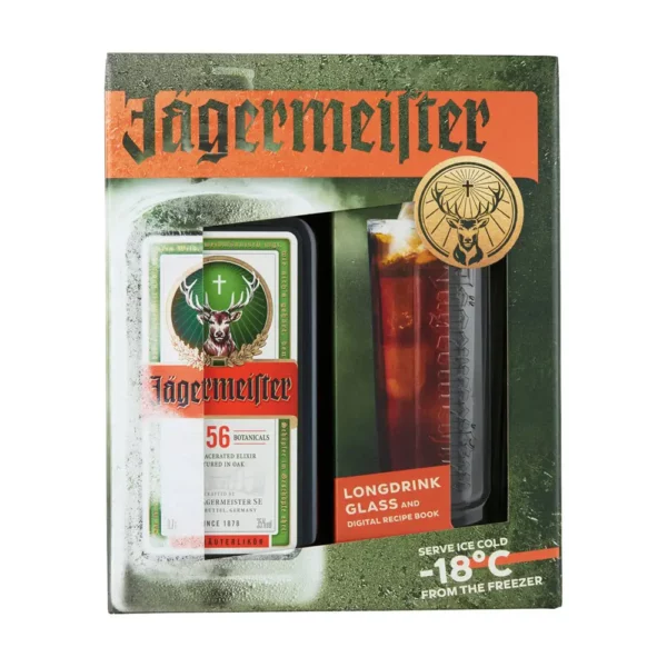 Jagermeister 0,7 pdd + longdrink pohár 35%