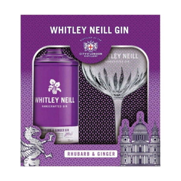 Whitley Neill Rhubarb & Ginger gin  0,7 pdd + pohár 43%