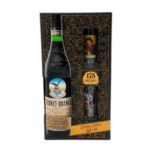 Fernet Branca likőr 0,7 pdd + 2 pohár 39%