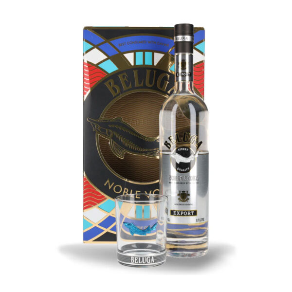 Beluga Noble vodka 1,0 pdd + pohár 40% DRS