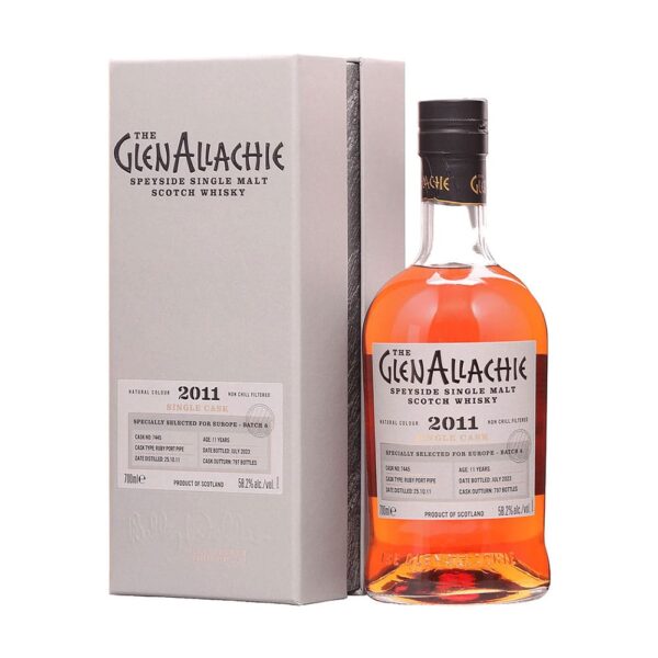 GlenAllachie 2011 11 éves Single Cask Port Pipe whisky  0,7 pdd 58,2%  DRS