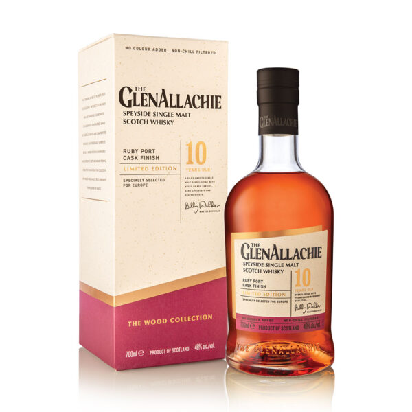 GlenAllachie 10 éves Ruby Port Cask Finish whisky 0,7 pdd 48% DRS