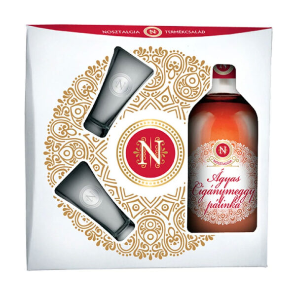Nosztalgia Ágyas Cigánymeggy pálinka 0,5 pdd + 2 pohár 40% DRS