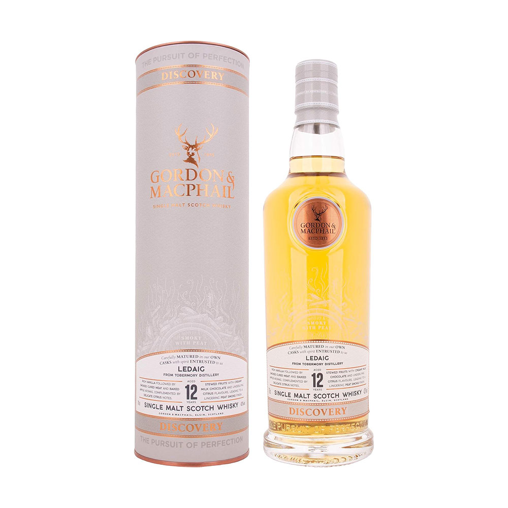 Ledaig 12 éves Peated Gordon & MacPhail whisky 0,7 pdd 43% DRS 1 Ledaig 12 éves Peated Gordon & MacPhail whisky 0,7 pdd 43% DRS