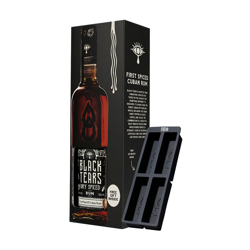 Black Tears Cuban Spiced rum 0,7 pdd + jégformakészítő 40% DRS