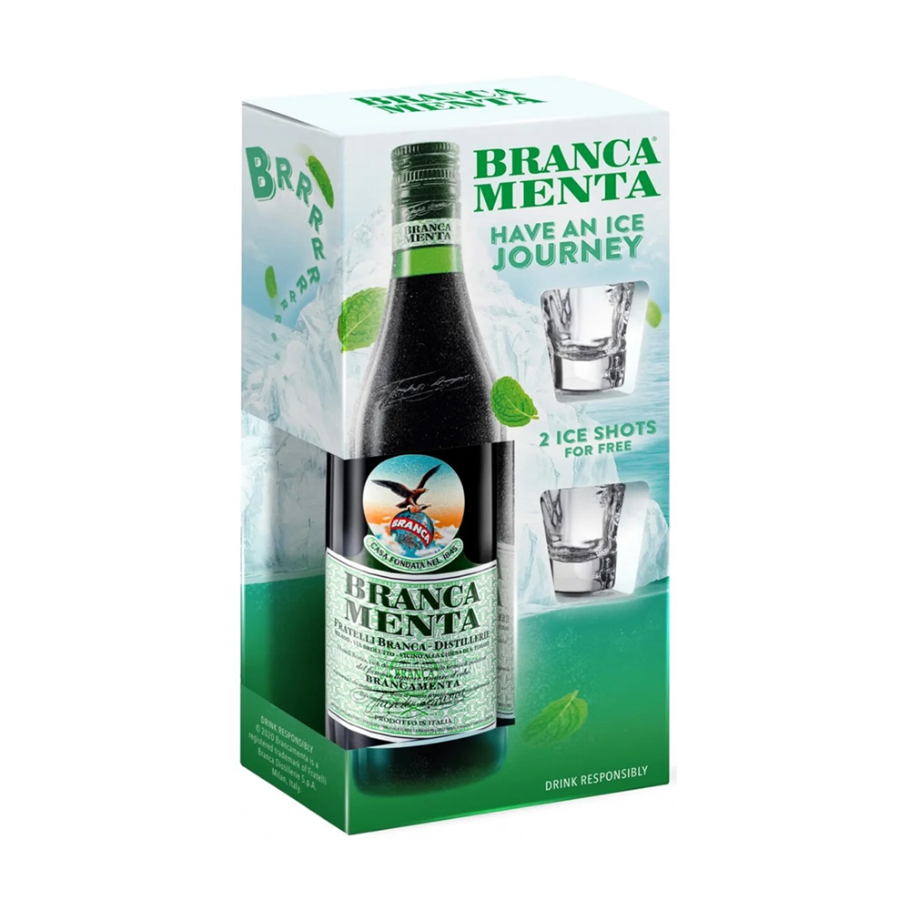 Fernet Branca Mentalikőr 0,7 pdd + 2 pohár 28% DRS
